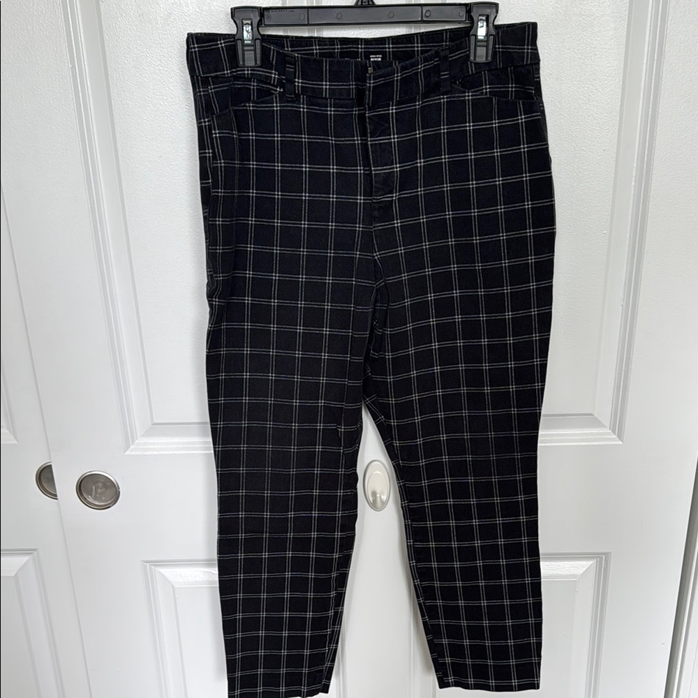 Women's Black Checkered Pants